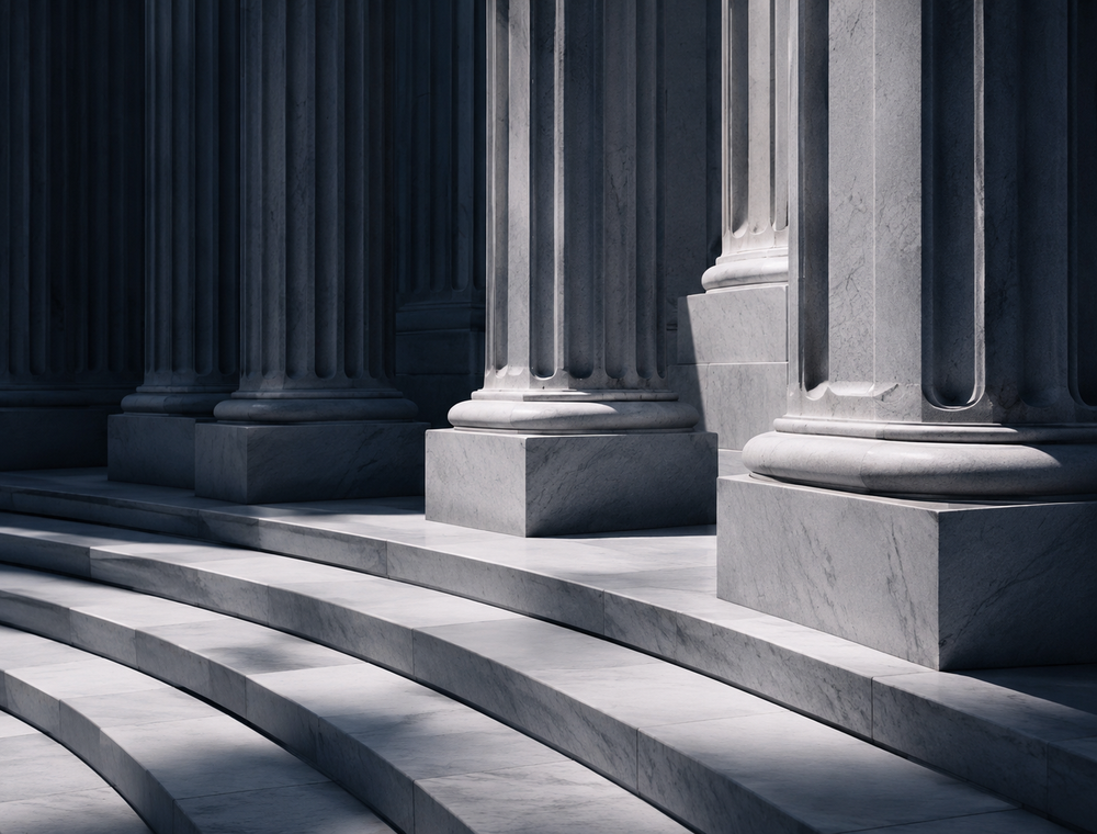 Classical marble columns